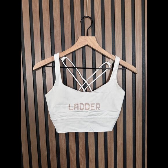 Lululemon Free To Be Sports Bra 6 / S Dirty Gray Athletic Running Ladder Graphic - Picture 1 of 7